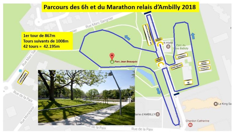 Le parcours 2018 du Marathon relais et des 6h d’Ambilly.