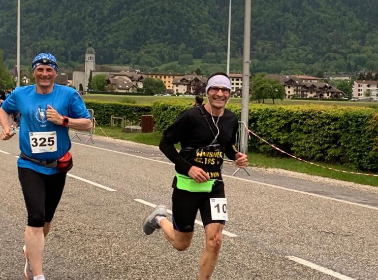 Gérard et Jean-Yves à la naissance du Marathon du Clair de Lune !